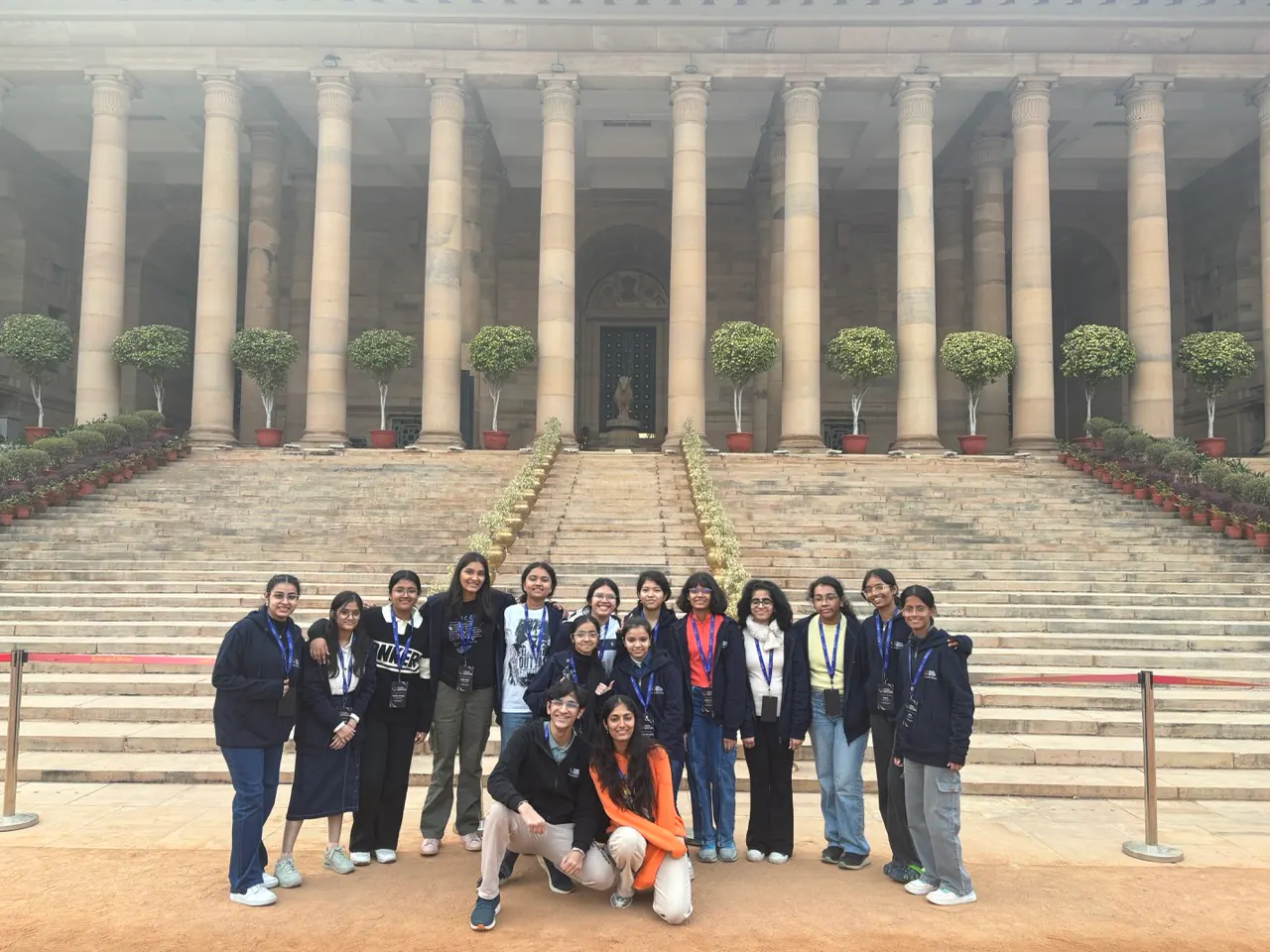 Young Changemakers Bootcamp participants visiting Rashtrapati Bhavan